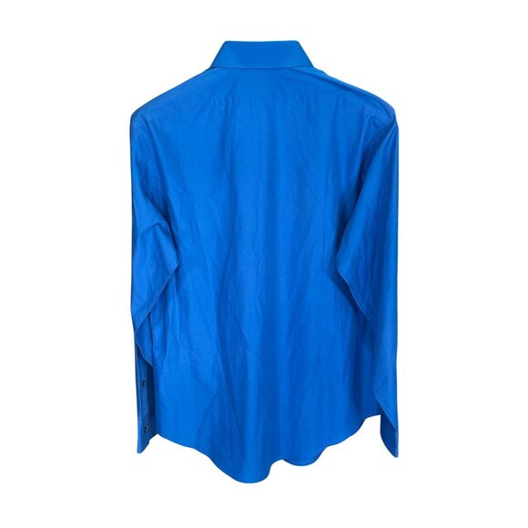 Van Heusen Mens Fitted Wrinkle-Free Blue Dress Shirt 15-15 1/2 M - Picture 2 of 10